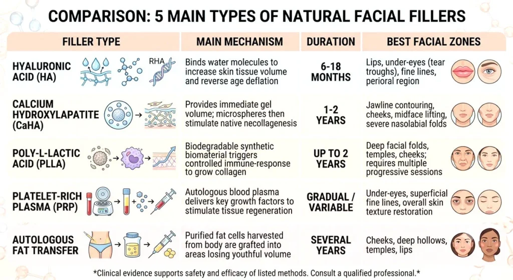Comparison-of-5-types-of-natural-facial-fillers